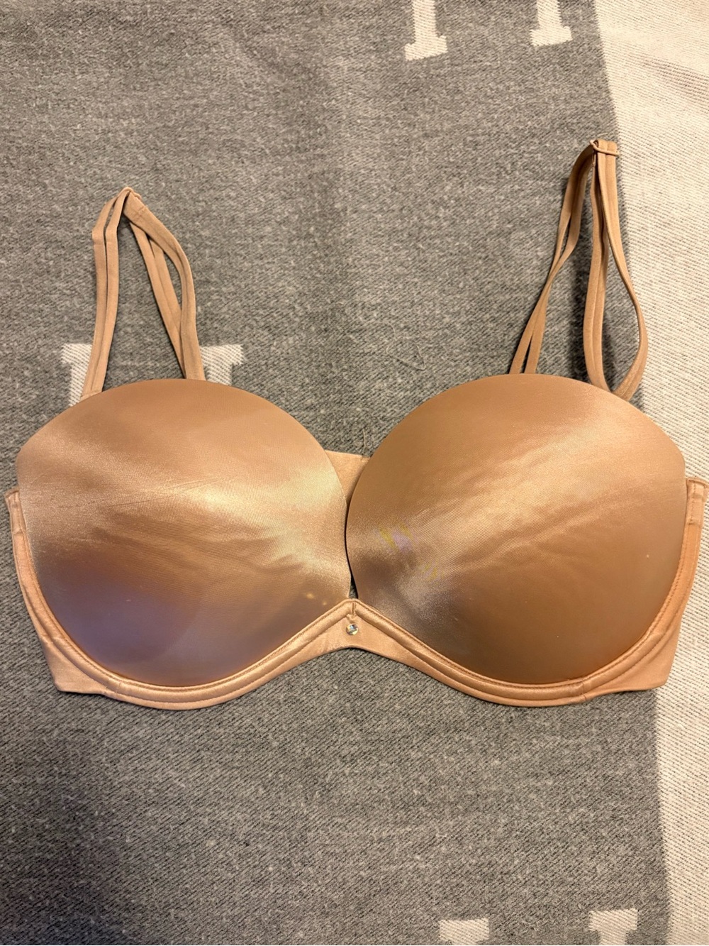 Victoria's Secret Satin Beige Convertible Push-Up Bra
